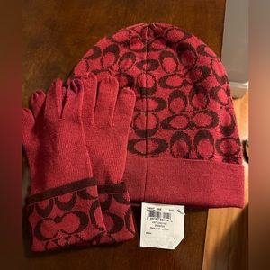 Coach hat and glove set